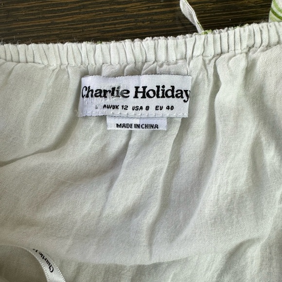 Charlie Holiday Green and White Ruffled Tiered Maxi Dress - Picture 8 of 8